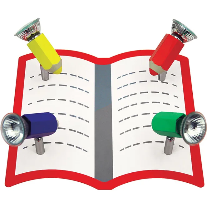 Plafón escola 4xgu10 l.30xan.15xal.29cm multi colores