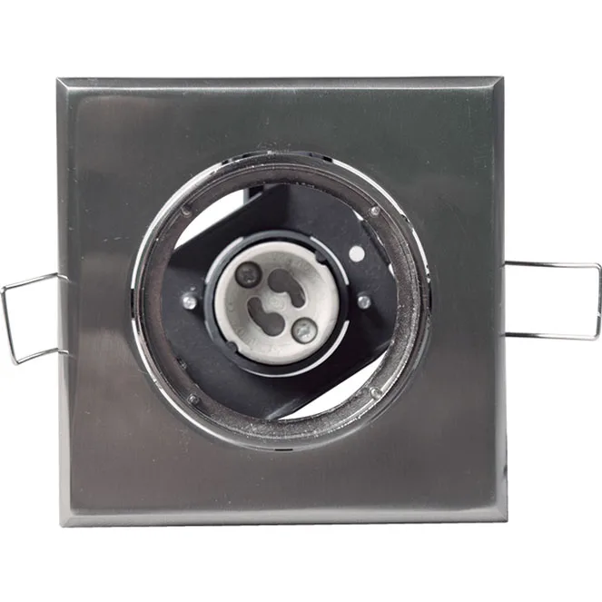 Downlight empotrable maet cuadrado 1xgu10 l.9xan.9xal.0,4cm niquel