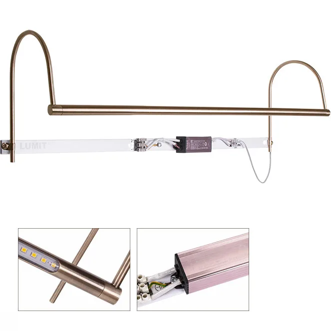 Aplique vhils 1x7w led 560lm 2700k l.67xan.15xal.18cm cuero