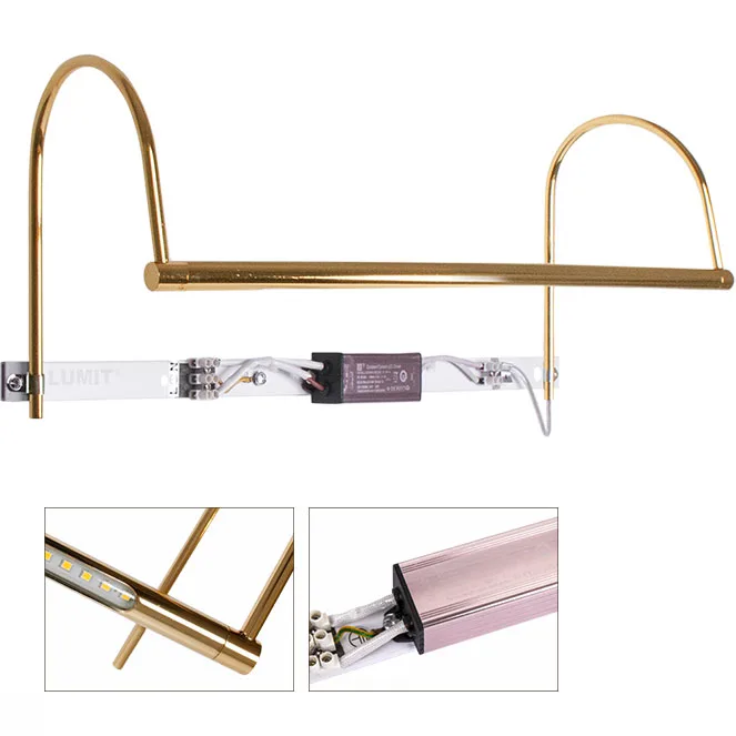 Aplique vhils 1x5w led 400lm 2700k l.47xan.15xal.18cm oro