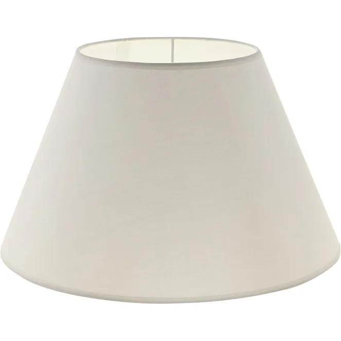 Pantalla cipriota redondo cónico tela pvc802 con encaje e27 al.21xd.35cm beije
