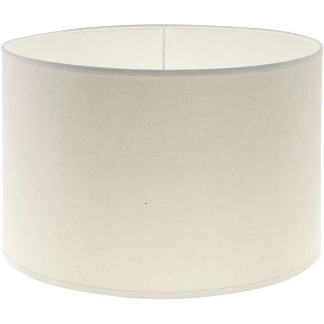 Pantalla cipriota redondo tela pvc8886 con encaje e27 al.20xd.30cm natural (crudo)