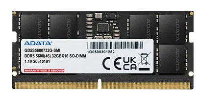 ADATA Gold módulo de memoria 32 GB 1 x 32 GB DDR5 5200 MT/s 262-pin SO-DIMM