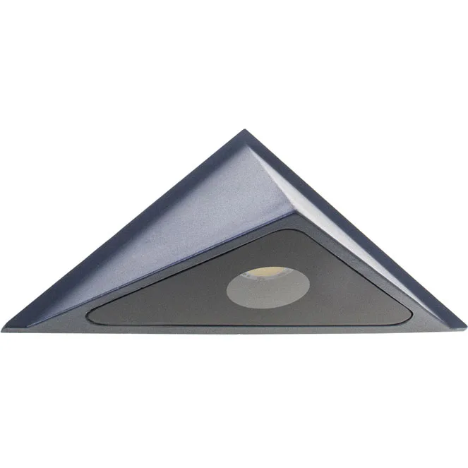 Aplique bell ip54 1x3w led 415lm 4000k l.25xan.11xal.12,5cm aluminio+cristal gris