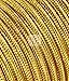 Creative-Cables - Cable eléctrico redondo revestido de tela de color TO68 - Oro - 50 metros, 2 cables