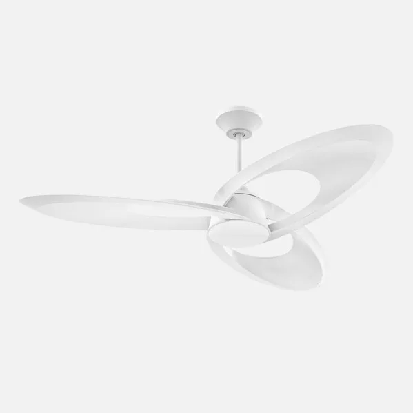 ABRILA - Ventilador DC Tarazona 18W | 3 Aspas | 6 Velocidades | LED Integrado | 3 Temperaturas de Luz | Control Remoto | 35/45x136x136 cm | Blanco