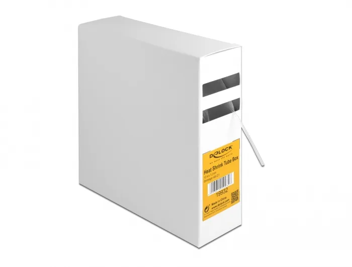 DeLOCK Tubo termorretráctil, Relación de disipación 2:1, caja de 15 m x 1,2 mm en transparente