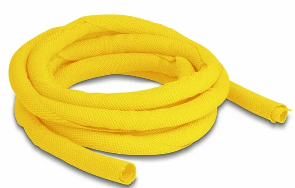 DeLOCK Manga tejida de cierre automático resistente al calor 2 m x 10 mm amarillo