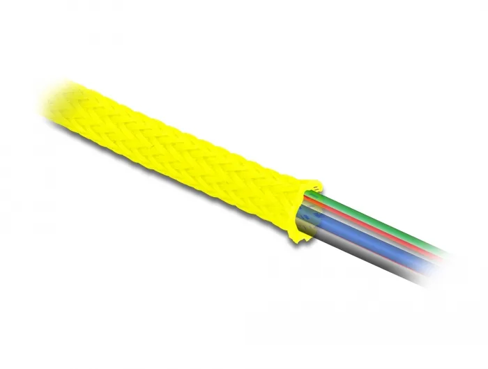 DeLOCK Funda trenzada estirable 2 m x 25 mm, color amarillo