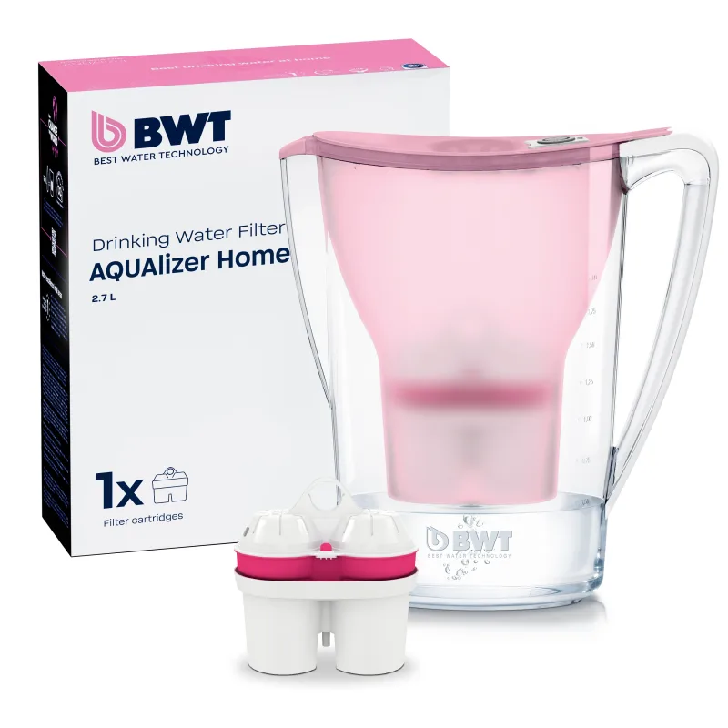 BWT AQUAlizer Home Filtro de agua para jarra 2,7 L Rosa, Transparente