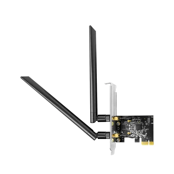 Cudy AC1300 Adaptador inalámbrico PCIe WiFi de doble banda para PC, 1300 Mbps WiFi 5 velocidades, 5 GHz/2.4 GHz, 2 antenas desmontables, compatible con Windows 11/10, incluye soportes estándar y de