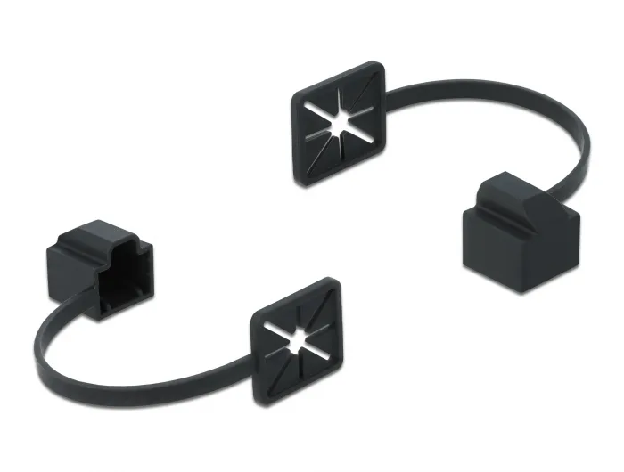 DeLOCK Cubierta antipolvo para RJ45 macho con clip de montaje negro