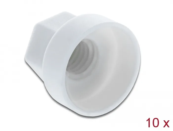DeLOCK Tapa protectora hexagonal para tornillo M6 blanco 10 piezas