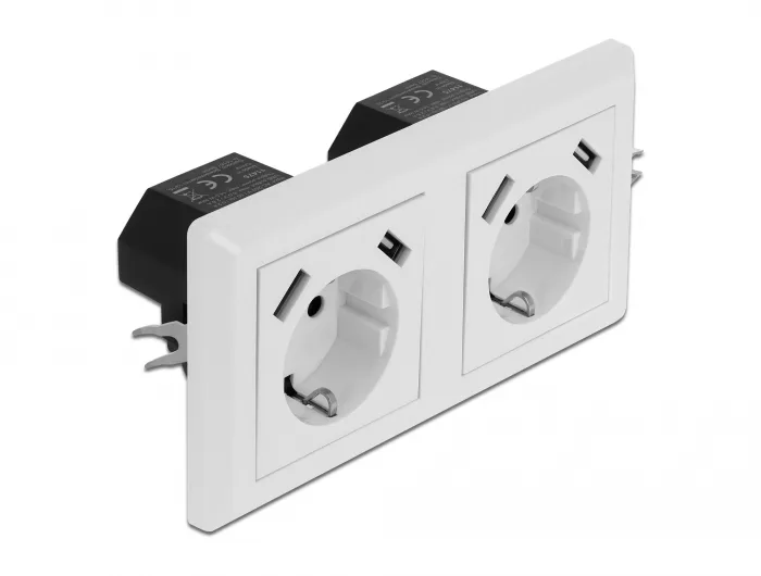 DeLOCK Enchufe de pared de 2 vías con 4 puertos de carga USB Tipo-A 2 x 2,8 A