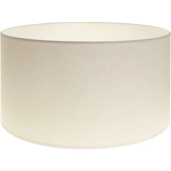 Pantalla cipriota redondo tela pvc8886 con encaje e27 al.22xd.40cm natural (crudo)