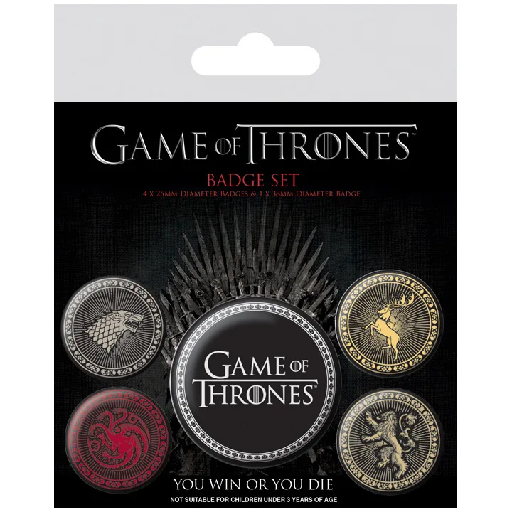 Pyramid International Pin Game of Thrones-Badge Pack Houses, Multicolor, 10 x 12.5 x 1.3 cm