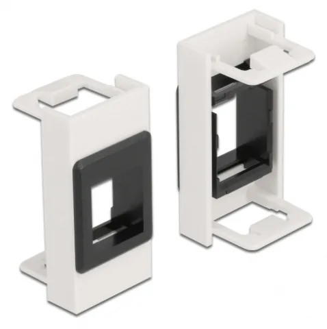 DeLOCK Soporte modular Easy 45 Keystone 22,5 x 45 mm, blanco/negro