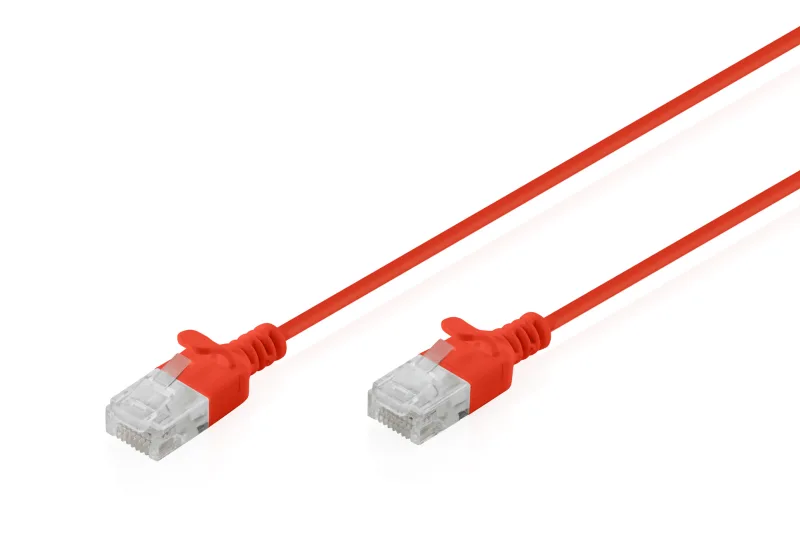 Digitus Cable de conexión CAT 6 U-UTP Slim, 0,5 m, rojo
