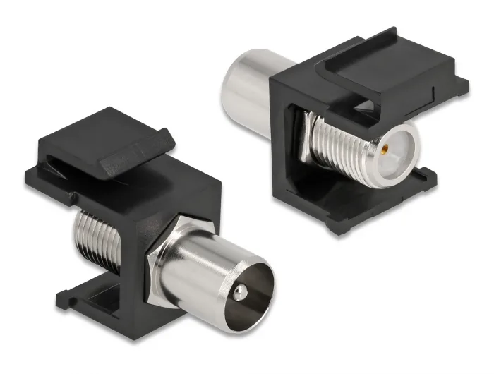 DeLOCK Módulo Keystone IEC macho > F hembra negro