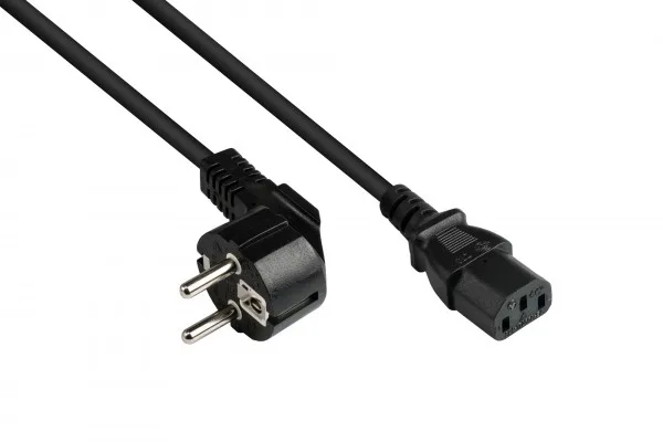 Alcasa P0130-S075 cable de transmisión Negro 7,5 m Enchufe tipo E+F C13 acoplador