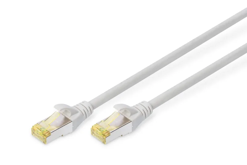 DIGITUS Cable LAN Cat 6A - 1,5m - Cable de Red RJ45 - S/FTP Blindado - Compatible con Cat-6 y Cat-7 - Gris