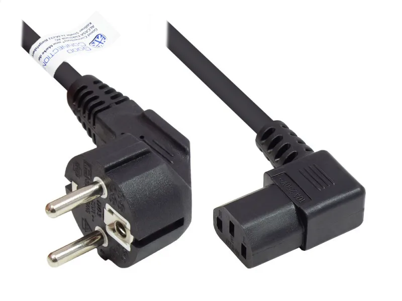 Alcasa P0131-S030 cable de transmisión Negro 3 m Enchufe tipo E+F C13 acoplador
