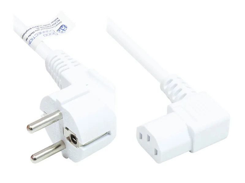 Alcasa P0131-W030 cable de transmisión Blanco 3 m Enchufe tipo E+F C13 acoplador