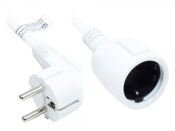 Alcasa P0102-W050 cable de transmisión Blanco 5 m Enchufe tipo E+F Enchufe tipo F