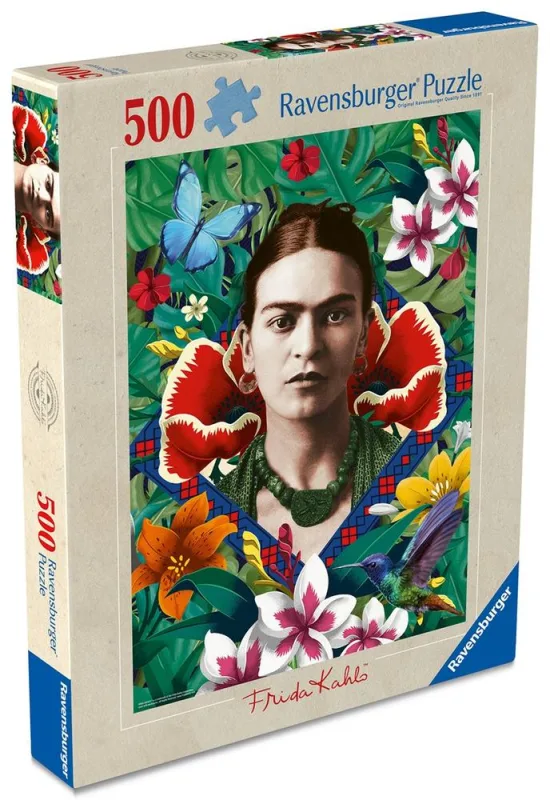 Ravensburger - Frida Kahlo: Blooming Fantasy 500 Piezas | Puzzle 500 Piezas Adultos | Rompecabezas Adultos | Mide 49x36cm | Ideas Regalo