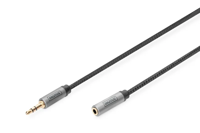 Digitus Cable de prolongación de audio, conector macho de 3,5 mm a conector hembra de 3,5 mm