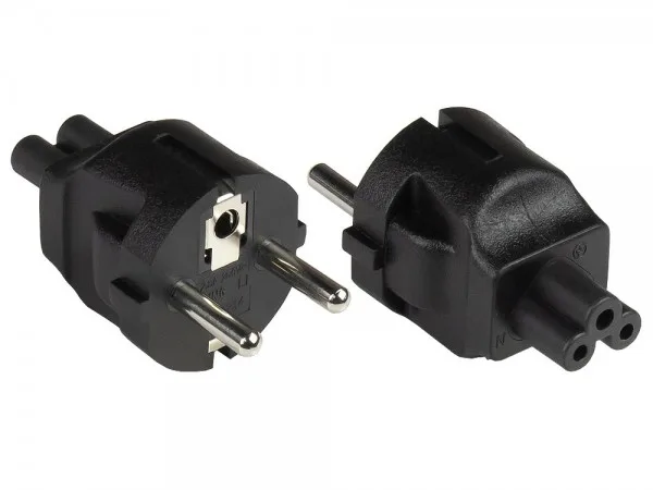 Alcasa PA-0005S adaptador de enchufe eléctrico Tipo E/F híbrido C5 Negro