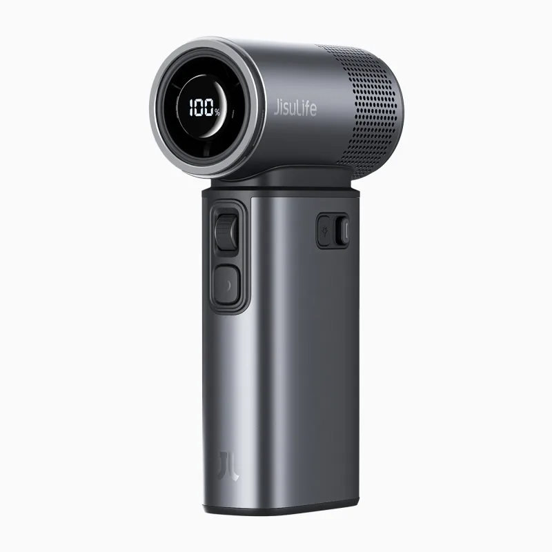 Jisulife ventilador portátil de mano fan ultra2 9000mah gris metalizado