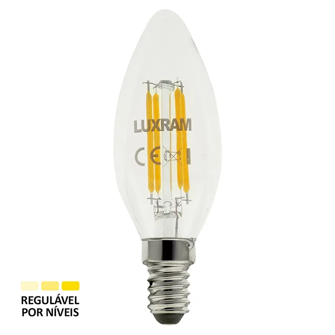 Bombilla e14 (fino) vela value classic led regulable 6.5w 2700k 806lm -a++