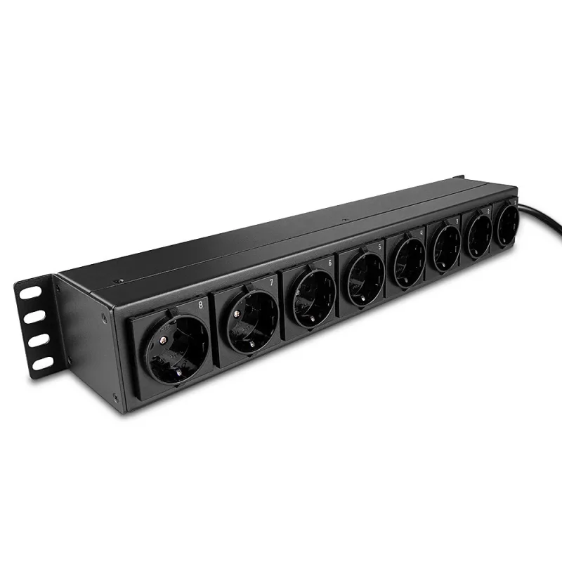 Lindy 73025 unidad de distribución de energía (PDU) 8 salidas AC 1.5U Negro