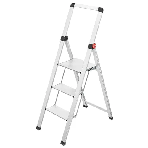 Selekta by Hailo DK40 Basicline - Escalera de seguridad de aluminio, 3 niveles