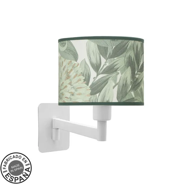 FABRILAMP Aplique Abatible Moda 1xe14 Blanco/hoja Verde 26x17x28 Cm