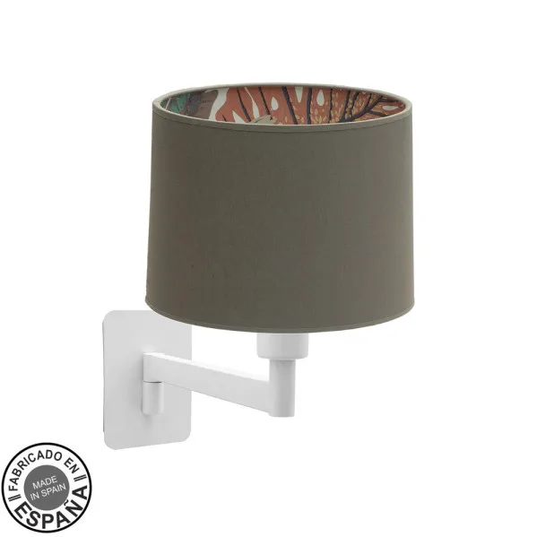 ABRILA Aplique De Pared Modelo Tunez Gris Con Pantalla