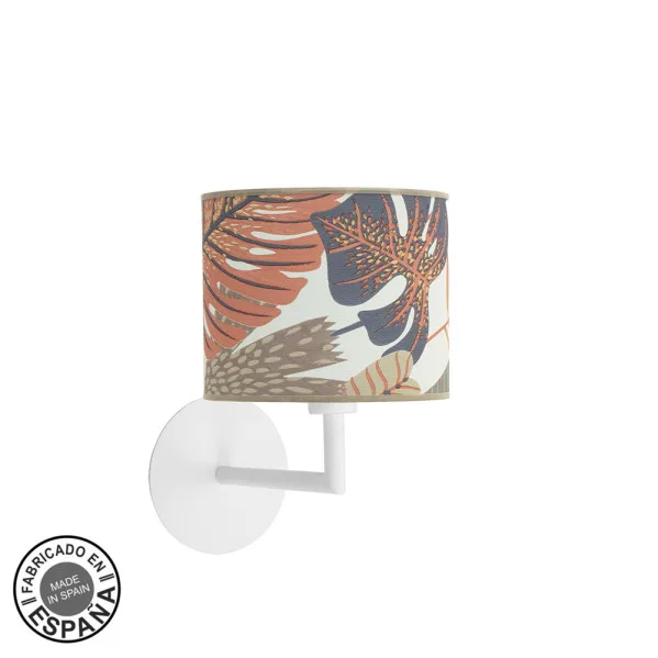 ABRILA Aplique De Pared Con Pantalla Decorativa Etiopia Blanco