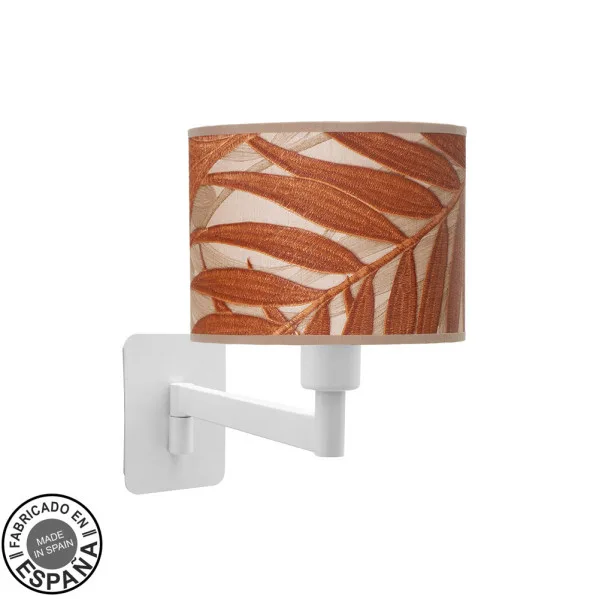 FABRILAMP Aplique Abatible Moda 1xe14 Blanco/hoja Caldera 26x17x28 Cm