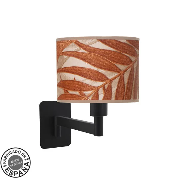 FABRILAMP Aplique Abatible Moda 1xe14 Negro/hoja Caldera 26x17x28 Cm