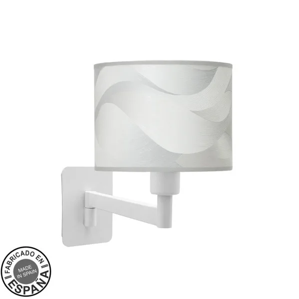 FABRILAMP Aplique Abatible Moda 1xe14 Blanco/ola Gris 26x17x28 Cm