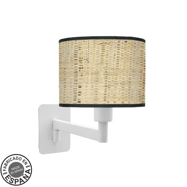 FABRILAMP Aplique Abatible Moda 1xe14 Blanco/cañizo Oscuro 26x17x28 cm