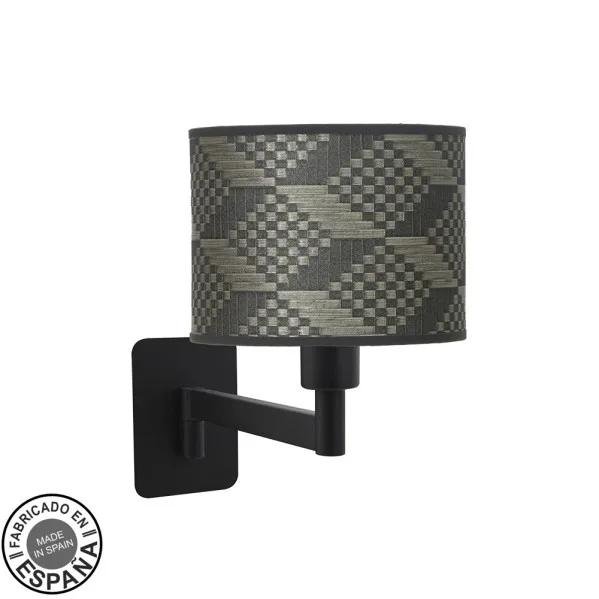 FABRILAMP Aplique Abatible Moda 1xe14 Negro/tetris Gris 26x17x28 Cm