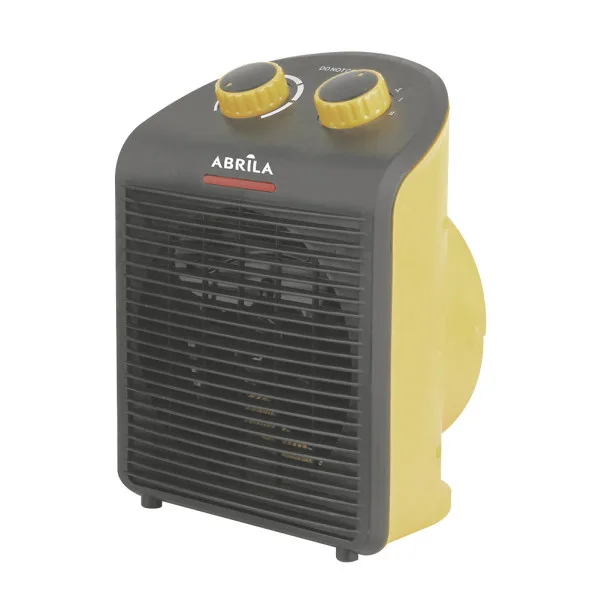ABRILA - Termoventilador Eléctrico Croacia 2000W Amarillo/Negro con 2 Potencias y 3 Funciones | Termostato Regulable y Sistema de Seguridad Antivuelco | Diseño Moderno | Fácil Transporte