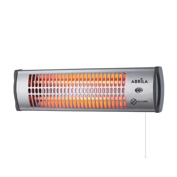 Estufa cuarzo tioman 1200w negro/plata 2 pot. control cadena de tiro 15x53,5x12 cm