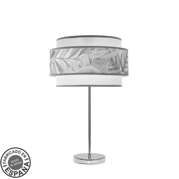 FABRILAMP Lámpara de sobremesa Alto Camerun 1xe27 Cromo/blanco/gris 30d