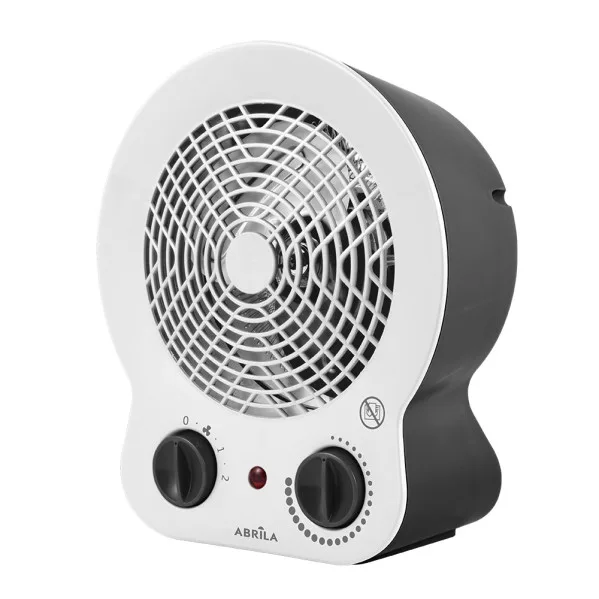 ABRILA - Termoventilador Eléctrico Cremona 2000W Gris con Termostato Regulable | 2 Potencias y 3 Funciones | Sistema de Seguridad | 26,5x22,5x13cm (Blanco/Negro)