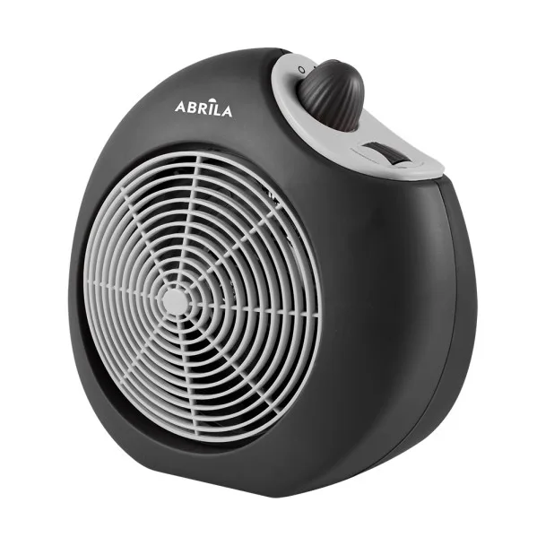 ABRILA - Termoventilador Eléctrico Savona 2000W Negro/Gris con Termostato Regulable | 2 Potencias y 3 Funciones | Sistema de Seguridad | 24,5x25,5x14cm