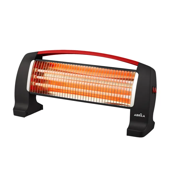 Estufa electrica cuarzo edipo 1200w negro/rojo 3potencias antivuelco 24x50x13 cm