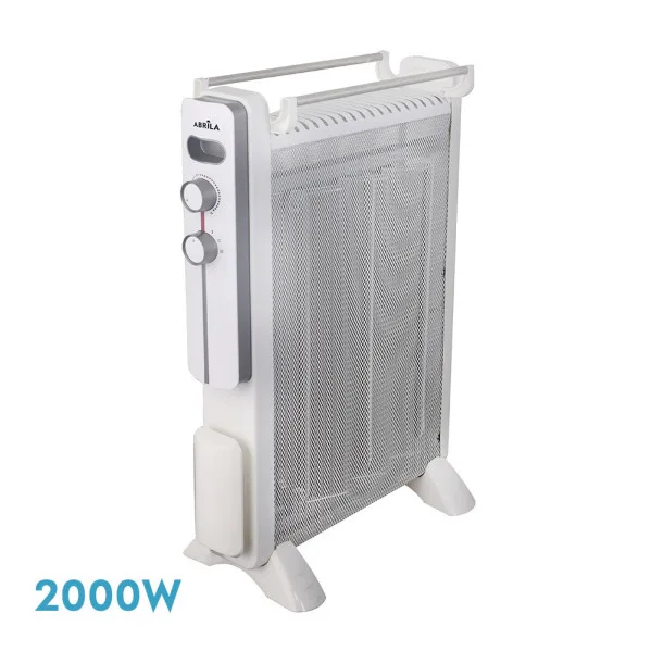 Radiador mica caicos 2000w 4 elem blanco/gris 3potencias antivuelco, prot. sobre calent. 63,5x53x21 cm